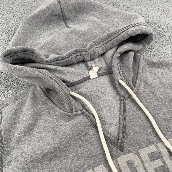 Under Armour Hoodie Womens Small Gray Sweatshirt Pullover Fleece Spell Out - Picture 3 of 12
